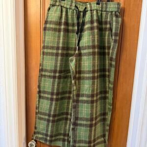 Vintage Green plaid wide leg pants